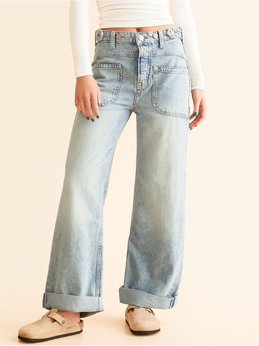 WE THE FREE Palmer Wide Leg Cuffed Jean